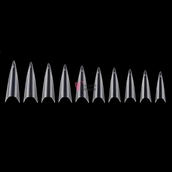 Tipsuri stiletto 500 bucati fara bordura TPS88AA Transparente scurte